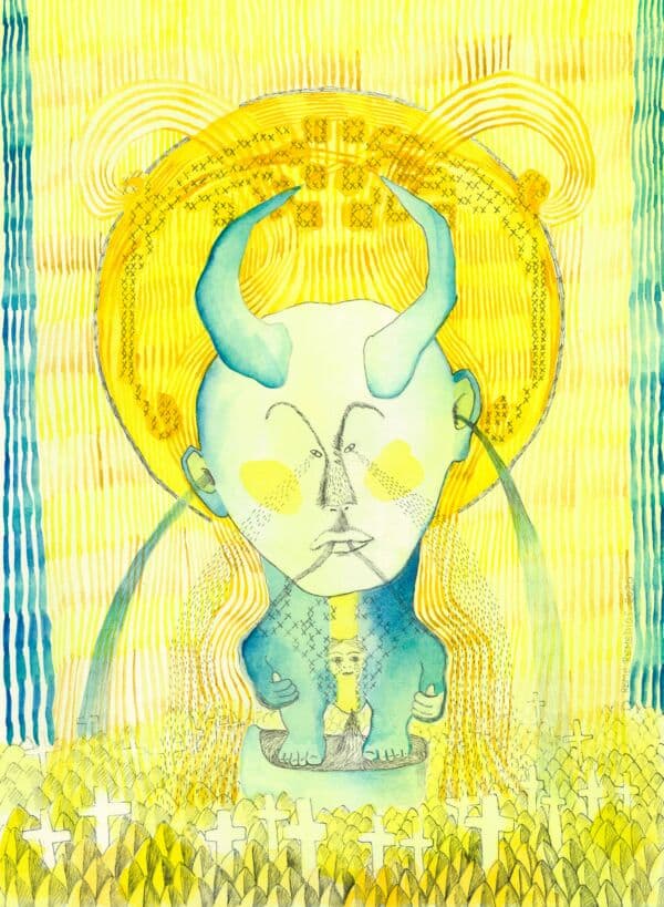 RemeRemedios_Chorar_Guardiandelaluz2_acuarelayrotuladorsobrepapel_38x28cm_2020