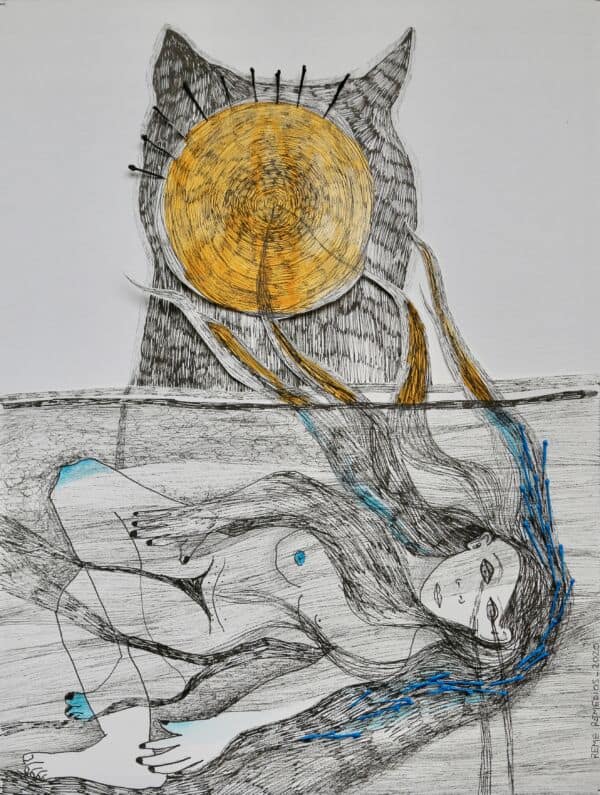 RemeRemedios_Elipsisdesol__acuarelarotuladoryalfileressobrepapel_25x33cm_2020