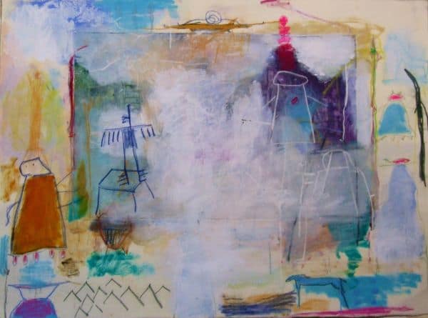 2.- La conquista del aire pintura sobre papel superalfa 76 x 56 cm