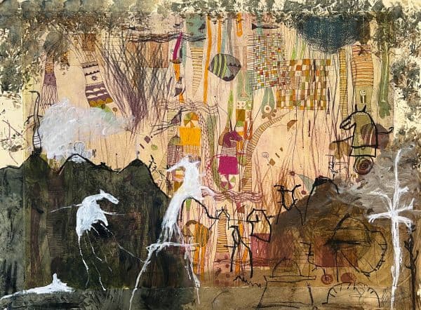 Alexandra-Dominguez_Pajaros-de-miel_Aguafuerte-y-pintura-sobre-papel-super-alfa_56x76cm - 970€