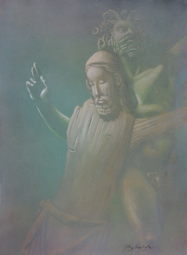 2020 Adolfo Álvarez Barthe. BENDICION(ES). Temple vinílico-papel. 45x32,5 cm