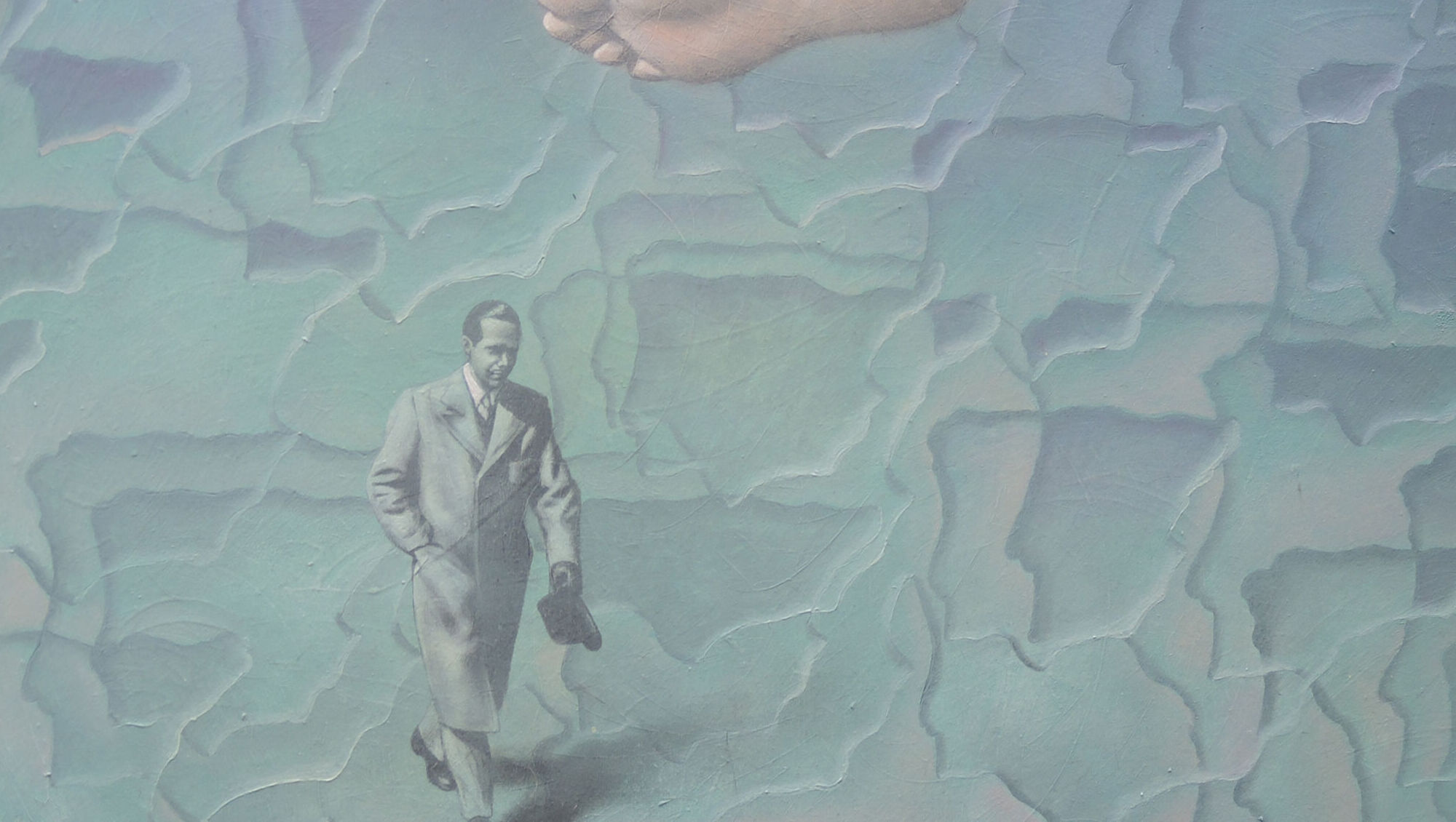 2025 Adolfo Álvarez Barthe. EL POETA EN SU LABERINTO O DE LOS LABERINTOS SE SALE DESDE ARRIBA. Temple-tabla. 80 cm s diametro