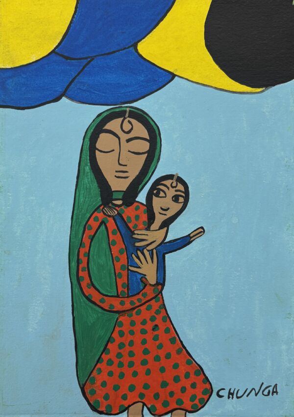 Gitanilla con bebé y manto 36x25cm