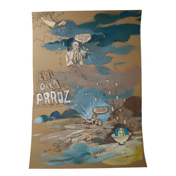 La olla de arroz 2026. 29,5 x 20,5 cm. Collage y mixta sobre papel sin fondo