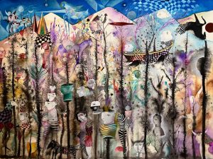 2.- El territorio de las ensoñaciones,pintura sobre papel super alfa 76 x 56 cm - 1700€ vendido