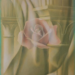 2020 Adolfo Álvarez Barthe. CÁNDIDA ROSA. Temple vin ilico-papel. 31,5x23 cms