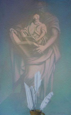 2024 Adolfo Álvarez Barthe. SAN MATEO. Temple-tabla. 80X 50 cms