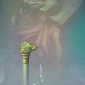 2025 Adolfo Álvarez Barthe. SAN MARCOS. Temple-tabla. 80 X50 cms