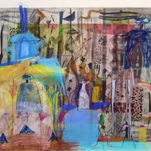 Alexandra-Dominguez_El-gorrion-de-provincias_Aguafuerte-y-pintura-sobre-papel-super-alfa_56x76cm - 970€