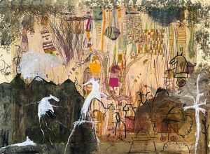 Alexandra-Dominguez_Pajaros-de-miel_Aguafuerte-y-pintura-sobre-papel-super-alfa_56x76cm - 970€