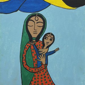 Gitanilla con bebé y manto 36x25cm