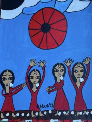 LaChunga_Gitanillas en rojo_35x25cm