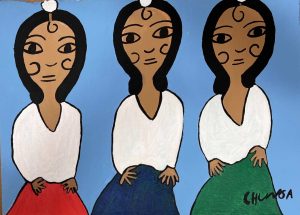 LaChunga_tresgitanllasenblanco_35x25cm