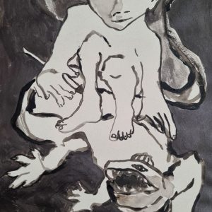 Reme Remedios. vencer a un dragón II 40x30cm acrtlico papel